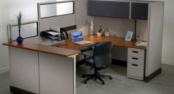 grey toned on wooden panel small office plans