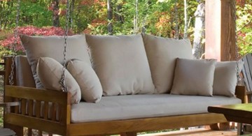 hanging swing bed in white