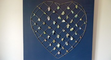 heart with hanging seashells diy bedroom art