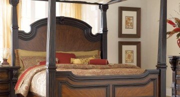 heavy canopied bed tuscan style bedroom furniture