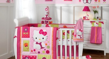hello kitty themed cute baby girl bedding ideas