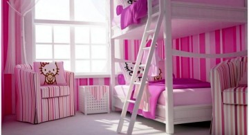 hello kity girls bedroom designs with bunk beds