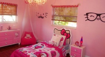 hello kity girls bedroom designs with glasses decal