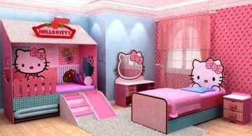 hello kity girls bedroom designs with unique beds