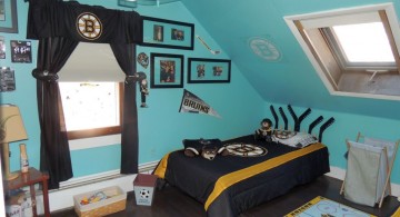 hockey bedrooms with unique lamp shade