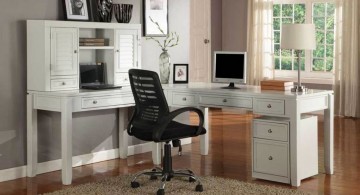 home office design ideas for small spaces with white minimalist furnitures