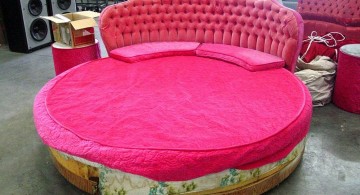 hot pink circular bed