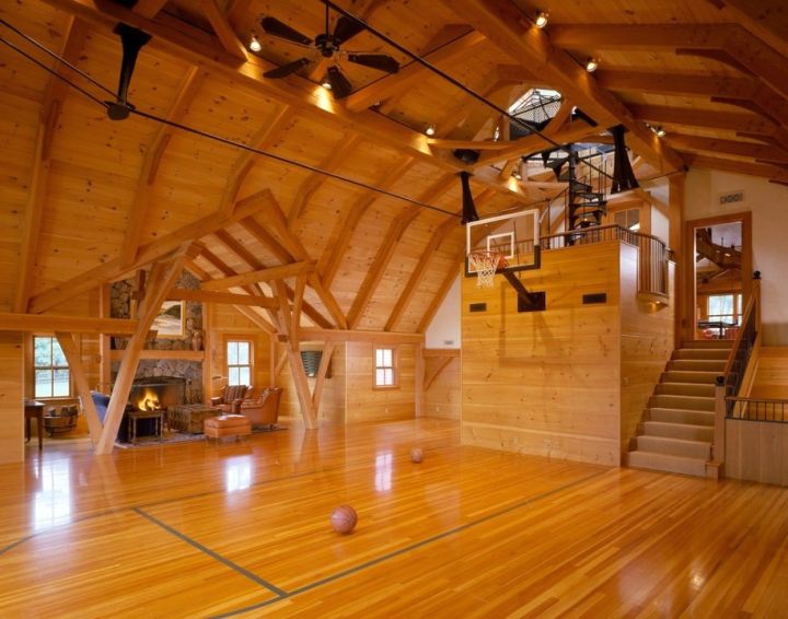 19 Modern Indoor Home Basketball Courts Plans and Designs
