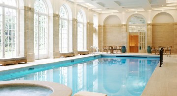 indoor swimming pool designs with jacuzzi and sidepool bed