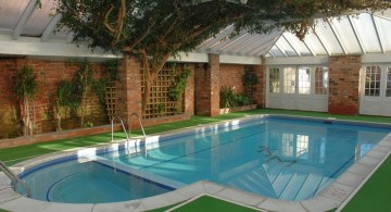 indoor swimming pool with nature theme