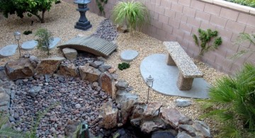 japanese garden designs for small spaces with stone bench