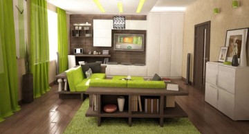 japanese inspired living room in green