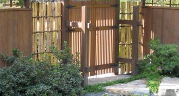 japanese style backyard with Japanese style gate and koi pond