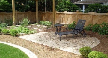 japanese style backyard with garden chair