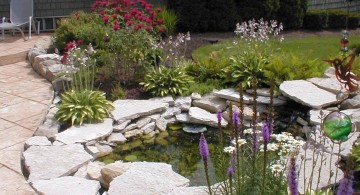 japanese style backyard with koi pond