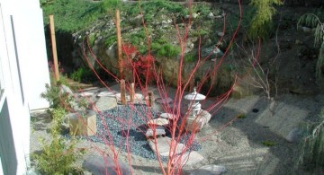 japanese style backyard with stone pathway