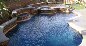 kidney Backyard pool designs with jacuzzi