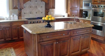 kitchen island with sink from cherry wood