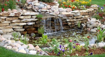 landscape fountain design ideas for wide lawn