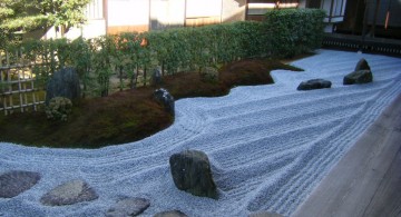 landscaping designs with big rocks in Japanese style garden