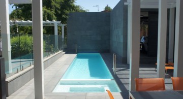 lap pool designs with concrete columns