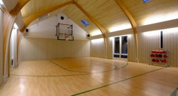 large indoor home basketball courts