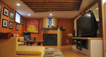 lighting ideas for basement with rustic ceiling