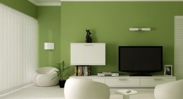 lime green accent walls for contemporary living room