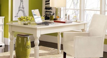 lime green accent walls for home office