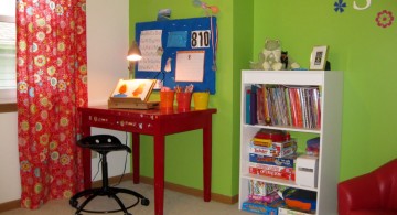 lime green accent walls for kids study room