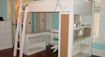 loft bed with desk white