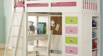 loft bed with desk white with multiple drawers