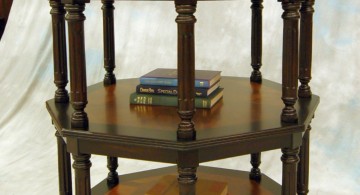 low and vintage three tiered small entry table ideas