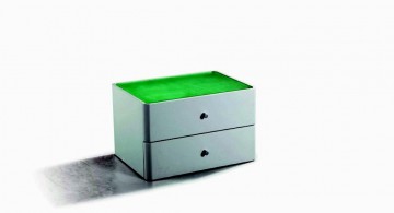 low with green glass modern nightstands white