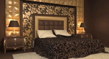 luxurious in black and gold bedroom wall panel design ideas