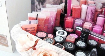 make up storage cabinet ideas for lipsticks using old basket