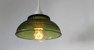 making a pendant light with vintage green bowl