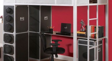 masculine loft bed with desk white