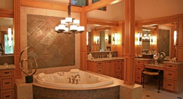 master bathroom lighting ideas with chandelier