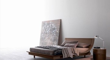 minimalist Asian inspired curved bed designs