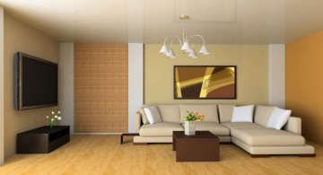 minimalist Japanese inspired beige living room walls