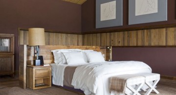 minimalist bedroom wall panel design ideas with two types of wood