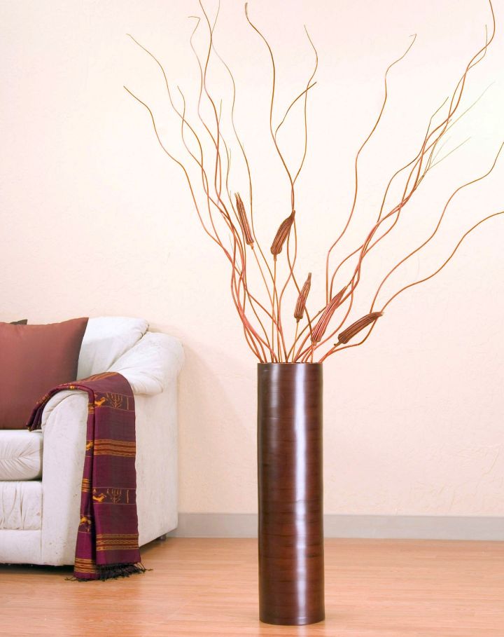 minimalist floor vase with branches