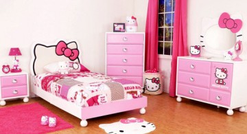 minimalist hello kity girls bedroom designs