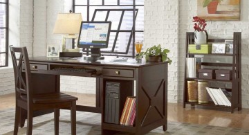 minimalist home office design ideas for small spaces with dark woods