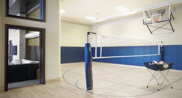 minimalist indoor home basketball courts