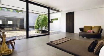 minimalist modern furniture for livingroom outlooking the garden