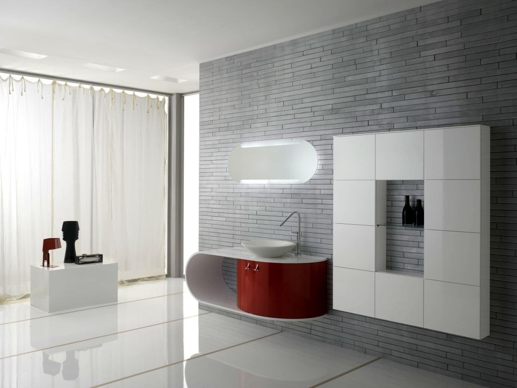minimalist modern furniture for spacious bathroom