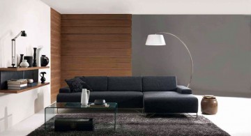 minimalist modern furniture in dark blue for living room