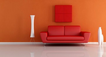 minimalist modern furniture in red couch